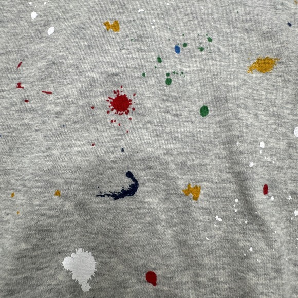 Champion XL Authentic Athleticwear Quarter Zip Paint Splatter Grey Hoodie EUC - Picture 7 of 9
